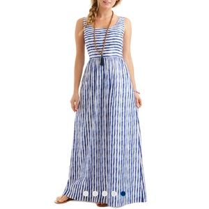 Never Worn Vineyard Vines Striped Maxi Dress. Perfect for Summer